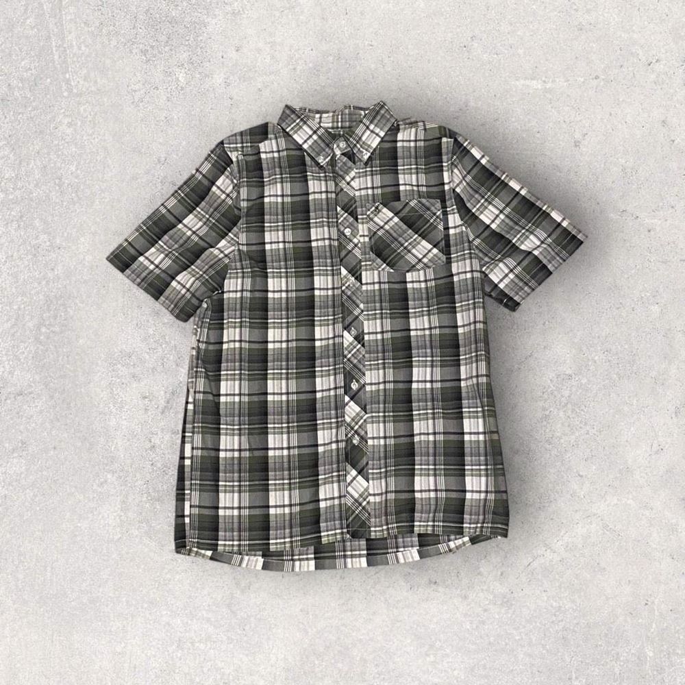 Browning Button Down Plaid Green, White, and Grey Shirt Men’s M